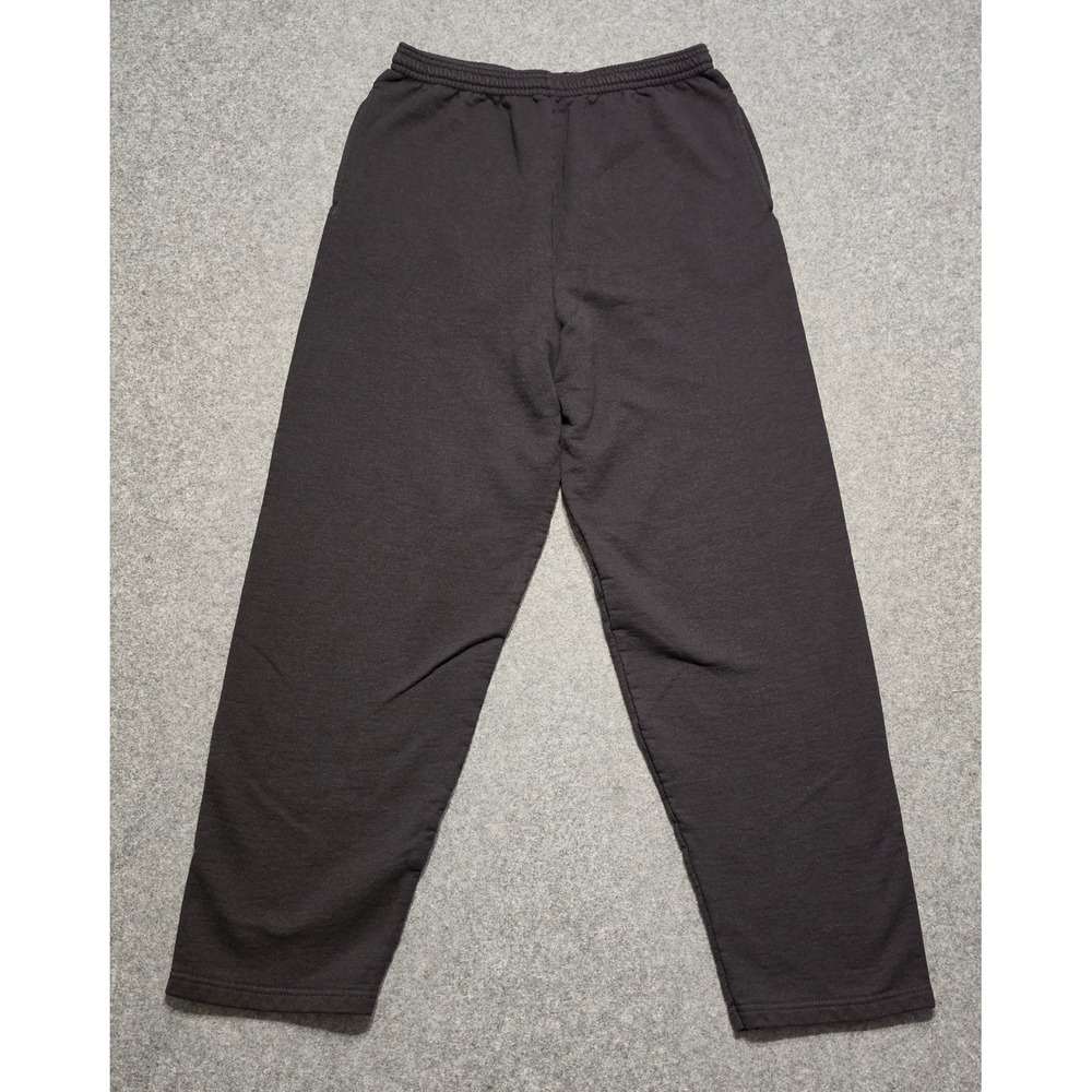 Hanes EcoSmart Men Black Fleece Sweatpants Straight Leg Elastic Waist Size Large